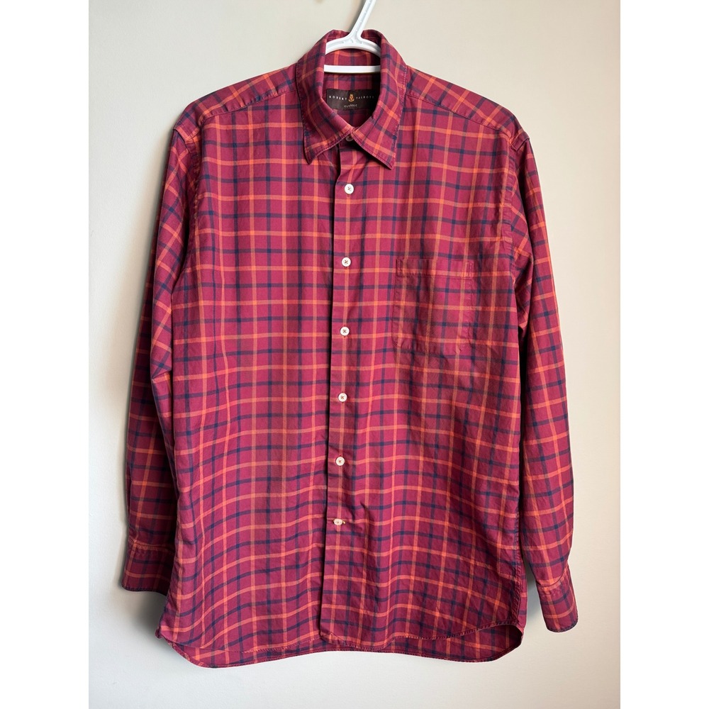 Robert Talbott Classic Plaid Button Up Shirt M‎ Preppy Dark Academia Heritage